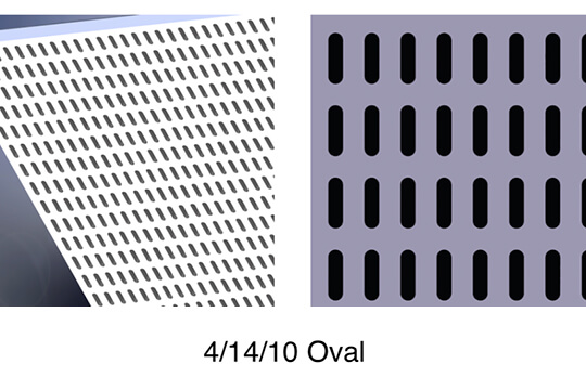 Acoustic design panels Vogl Dekensysteme for walls and ceilings, perforation 4/14/10 Oval