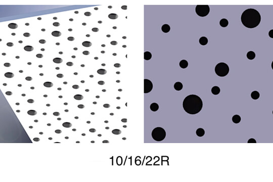 Acoustic design panels Vogl Dekensysteme for walls and ceilings, perforation 10/16/22R